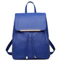 Miss Lulu Faux Leather Stylish Fashion Backpack - Navy