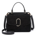 MISS LULU STYLISH LADIES LEATHER HANDBAG SHOULDER BAG BLACK