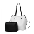 MISS LULU 2 PIECE MULTI - WAY SHOULDER TOTE BAG - WHITE