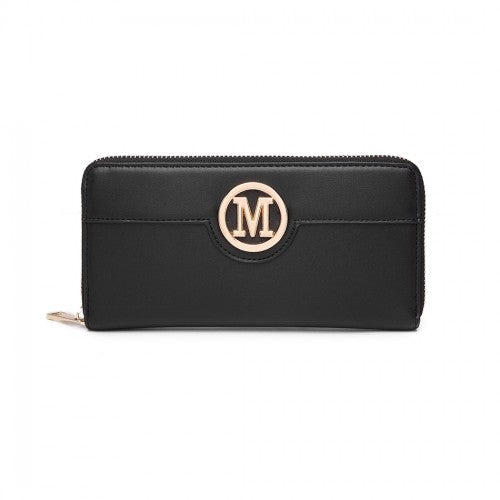 Miss Lulu Women's Leather Look Purse - Black
