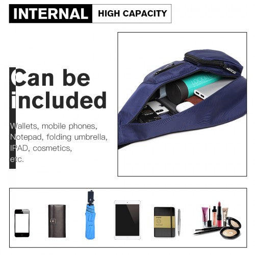 Miss Lulu Casual Single Strap Sling Backpack - Navy