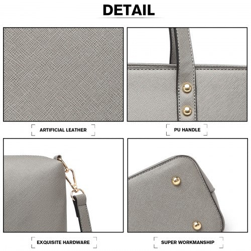Miss Lulu 4 Piece Handbag Set - Grey