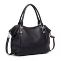 Miss Lulu Soft Leather Elegant Simple Shoulder Bag - Black