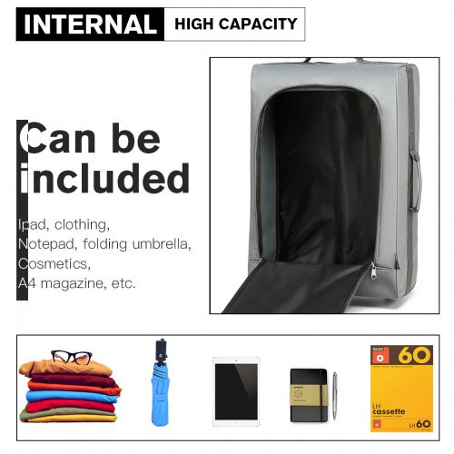 Kono CABIN SIZE SOFT SHELL HAND LUGGAGE - GREY