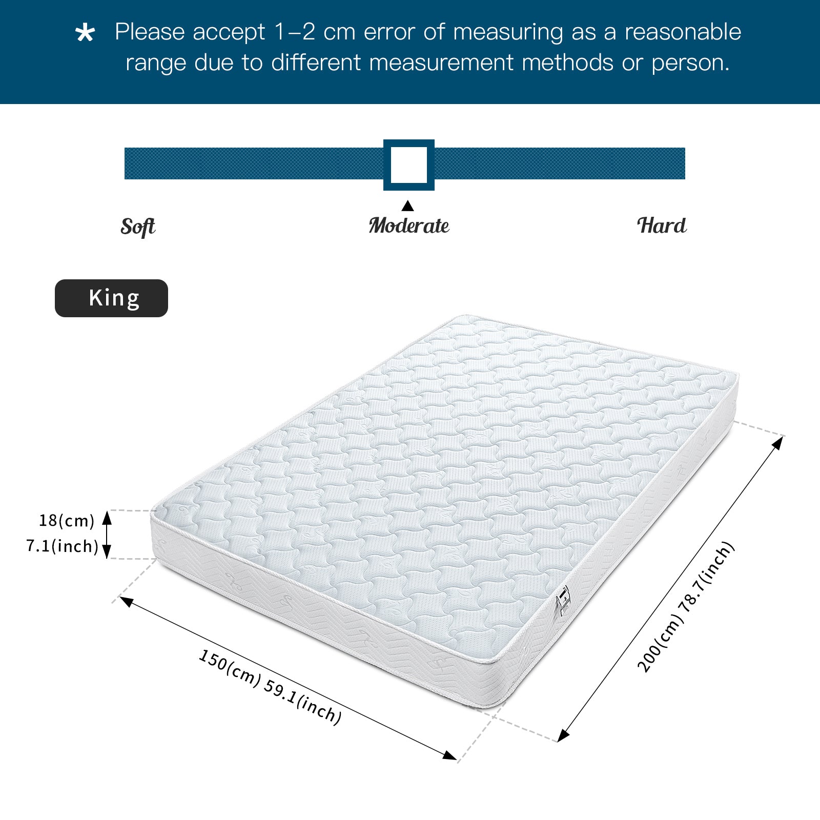 18cm Hybrid Memory Foam & Pocket Spring Mattress – Pressure Relief, Motion Isolation, Breathable Support | Single, Small Double, Double, King