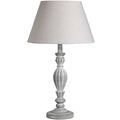 Aegina Weathered Wood Table Lamp with Linen Shade – Rustic Elegance for Modern & Country Homes
