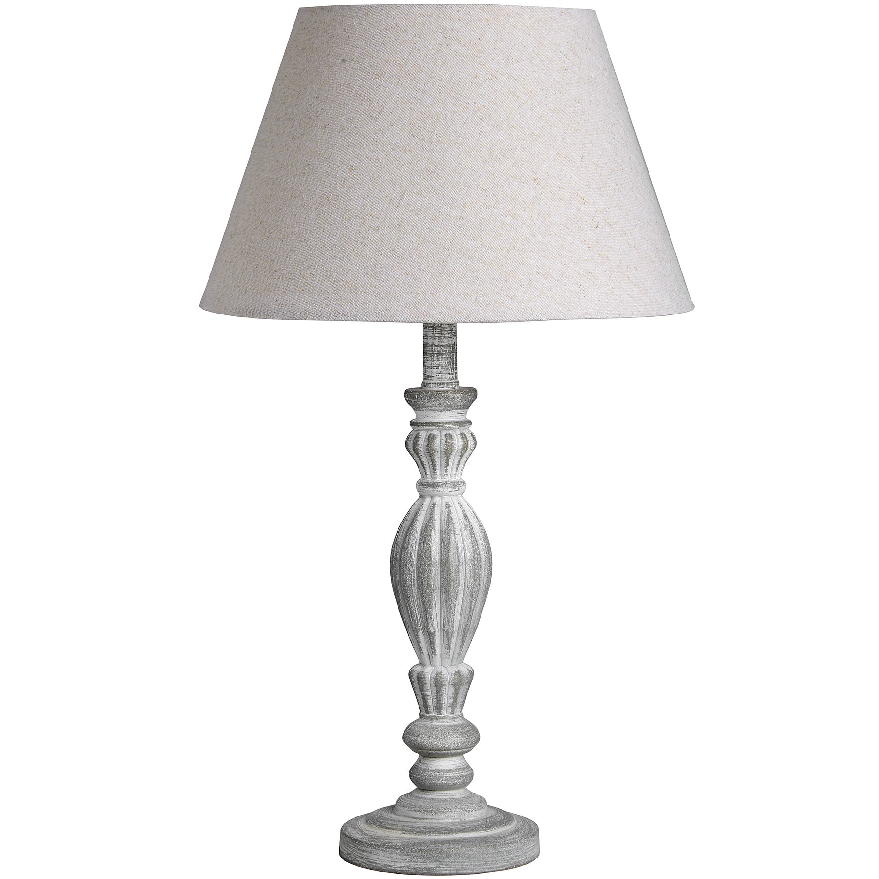 Aegina Weathered Wood Table Lamp with Linen Shade – Rustic Elegance for Modern & Country Homes