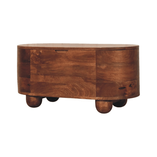 Curva Storage Trunk - Solid Mango Wood in Roasted Almond Finish