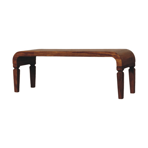 Arcus Coffee Table – Solid Wood Center Table in Amber Oak Finish