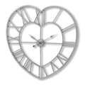 Silver Heart Skeleton Wall Clock Handcrafted Contemporary design