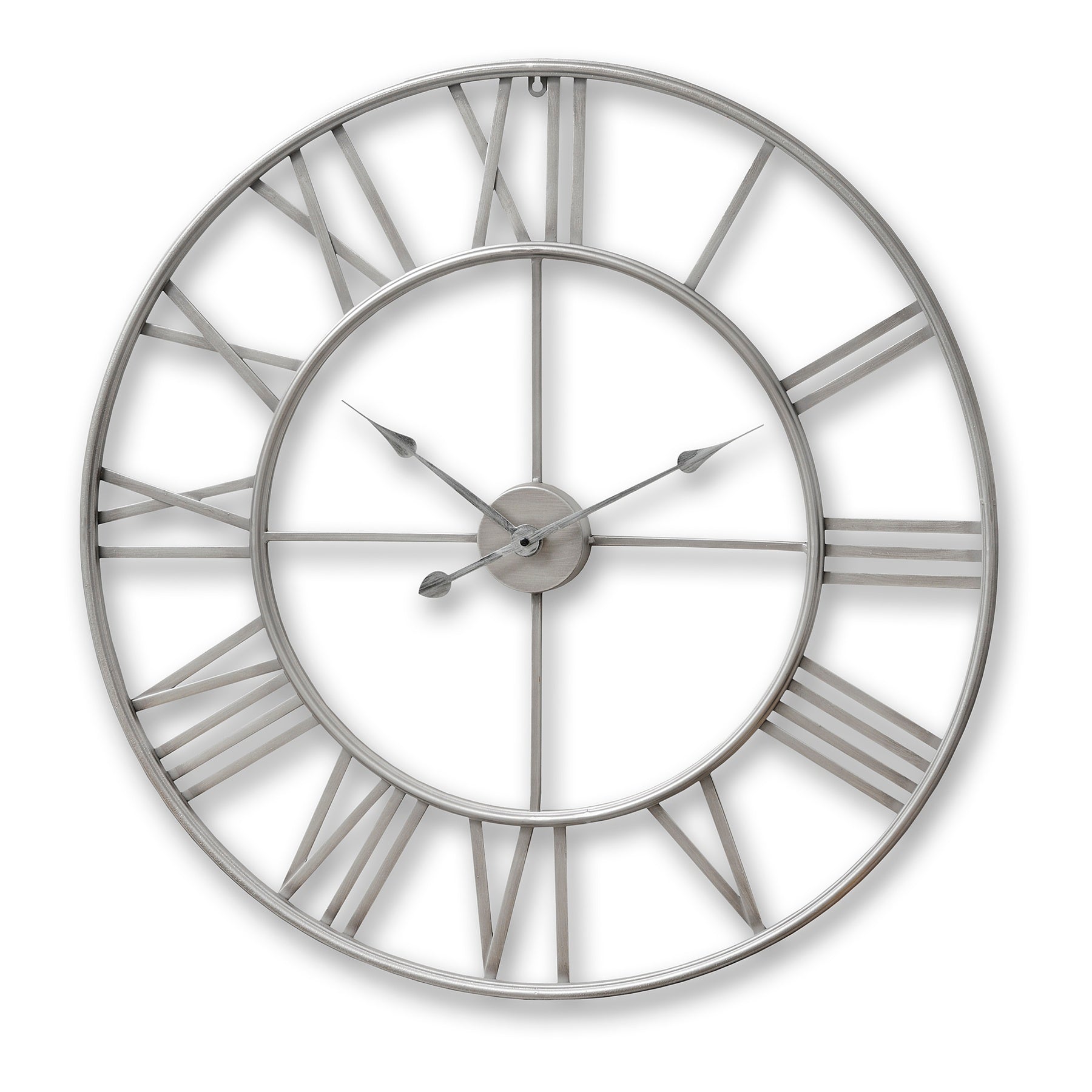 Contemporary design Large Silver Skeleton Wall Clock 80cm