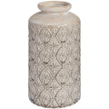 Medium Nero Patterned Ceramic Vase – Architectural White Decor (26cm)