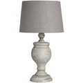 Uthina Grey Table Lamp – Neutral Tone with Linen Shade | Modern Minimalist Lighting