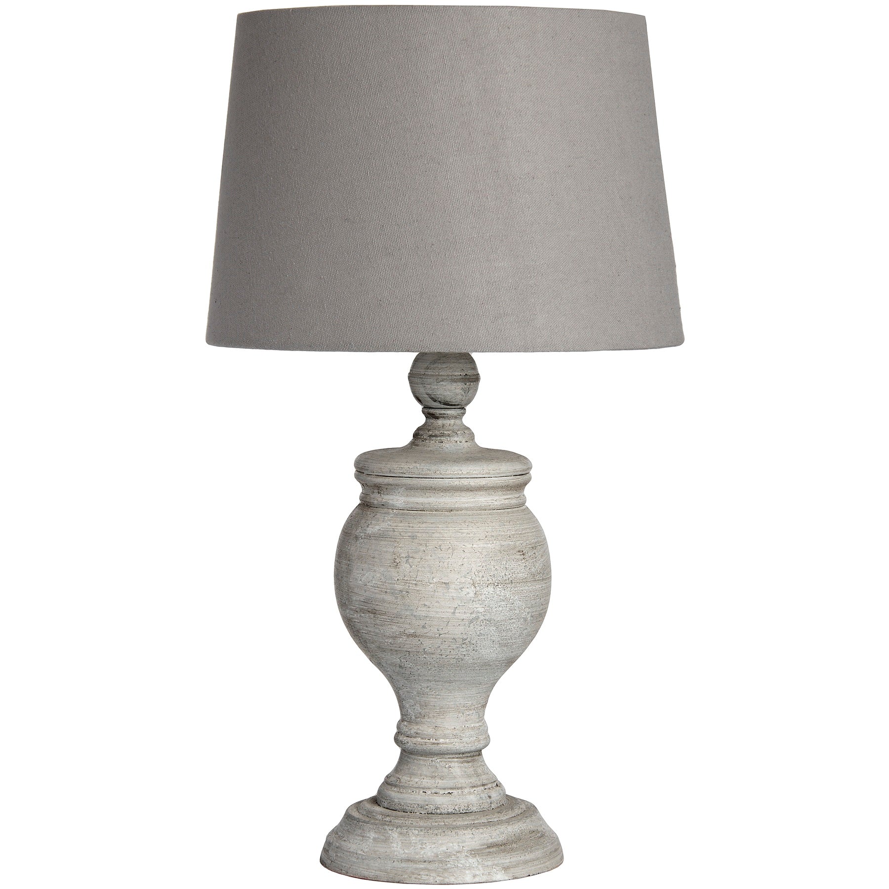 Uthina Grey Table Lamp – Neutral Tone with Linen Shade | Modern Minimalist Lighting