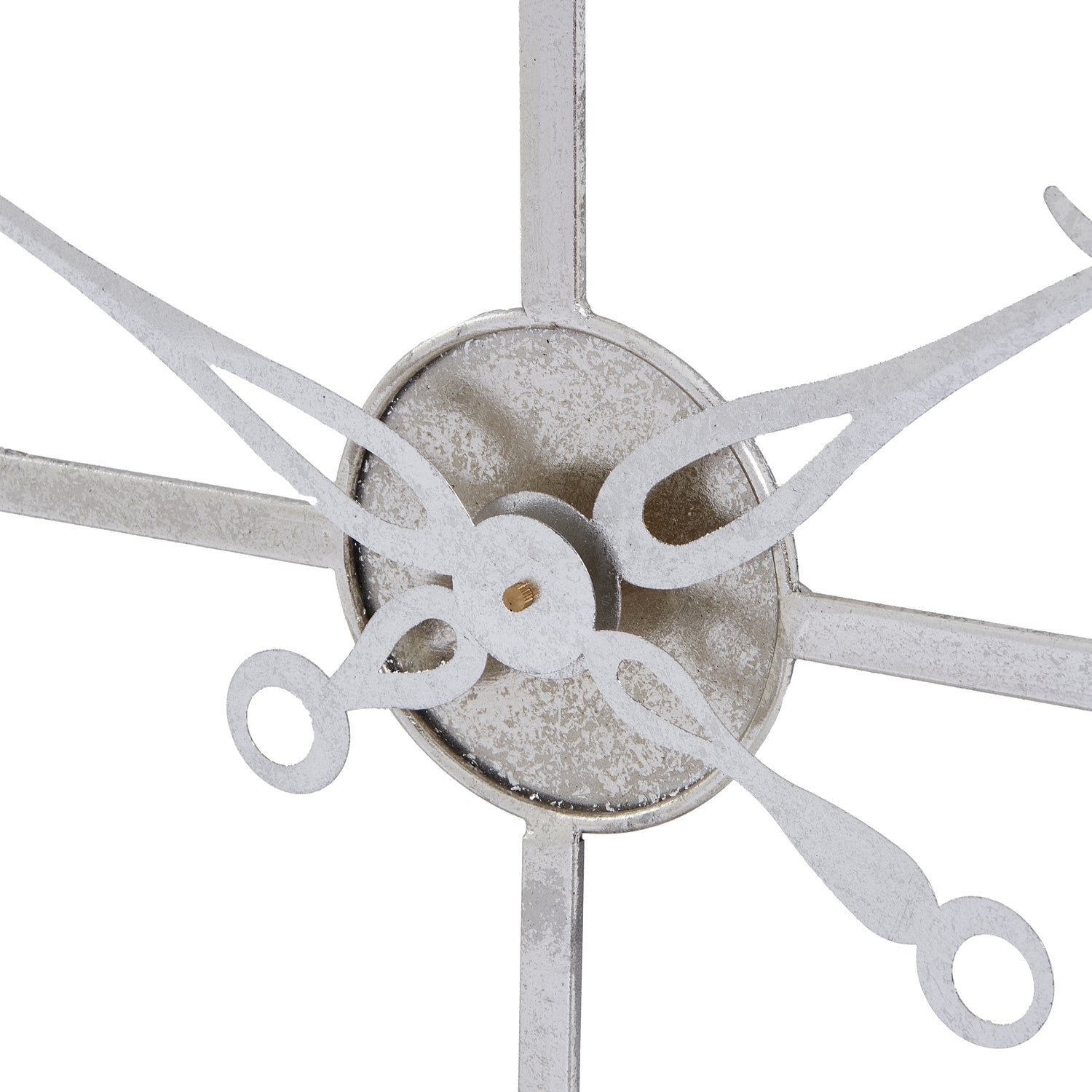 Handcrafted Large Silver Foil Skeleton Wall Clock 102cm Contemporary