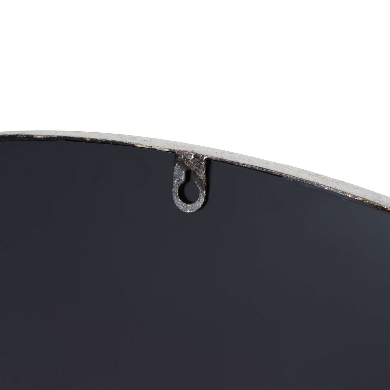 Silver Foil Large Circular Metal Wall Mirror 125cm Handcrafted