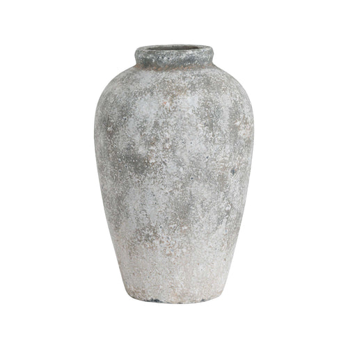 Aged Stone Tall Ceramic Vase – Sculptural Ceramic Statement Piece