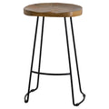 Franklin Hardwood Shaped Bar Stool HArdwood & Metal 75cm
