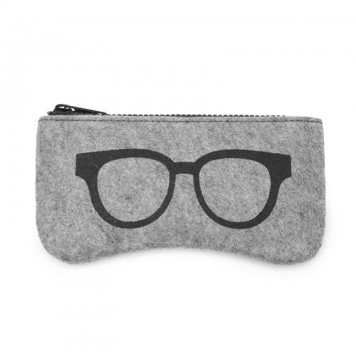 Soft Felt Glasses Case - Grey And Black