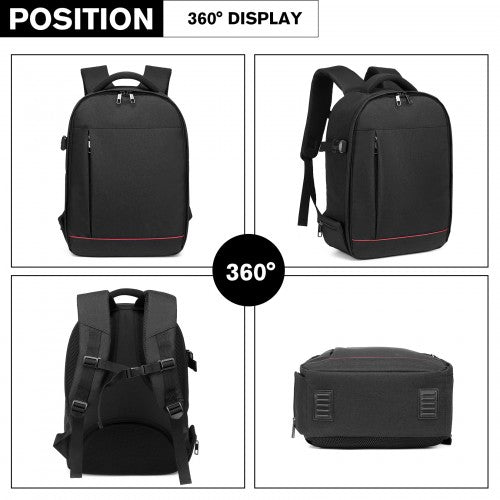 Kono Water Resistant Shockproof DSLR Camera Backpack - Black