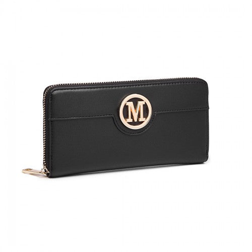 Miss Lulu Women's Leather Look Purse - Black
