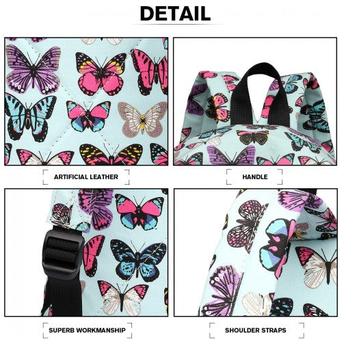 Miss Lulu Large Backpack Butterfly Blue