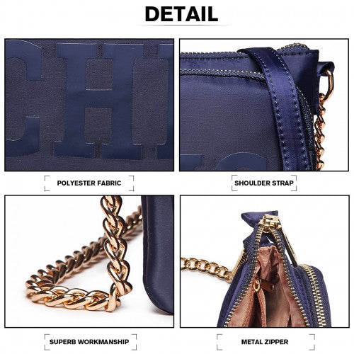 Miss Lulu 'Chic' Chain Shoulder Bag - Blue