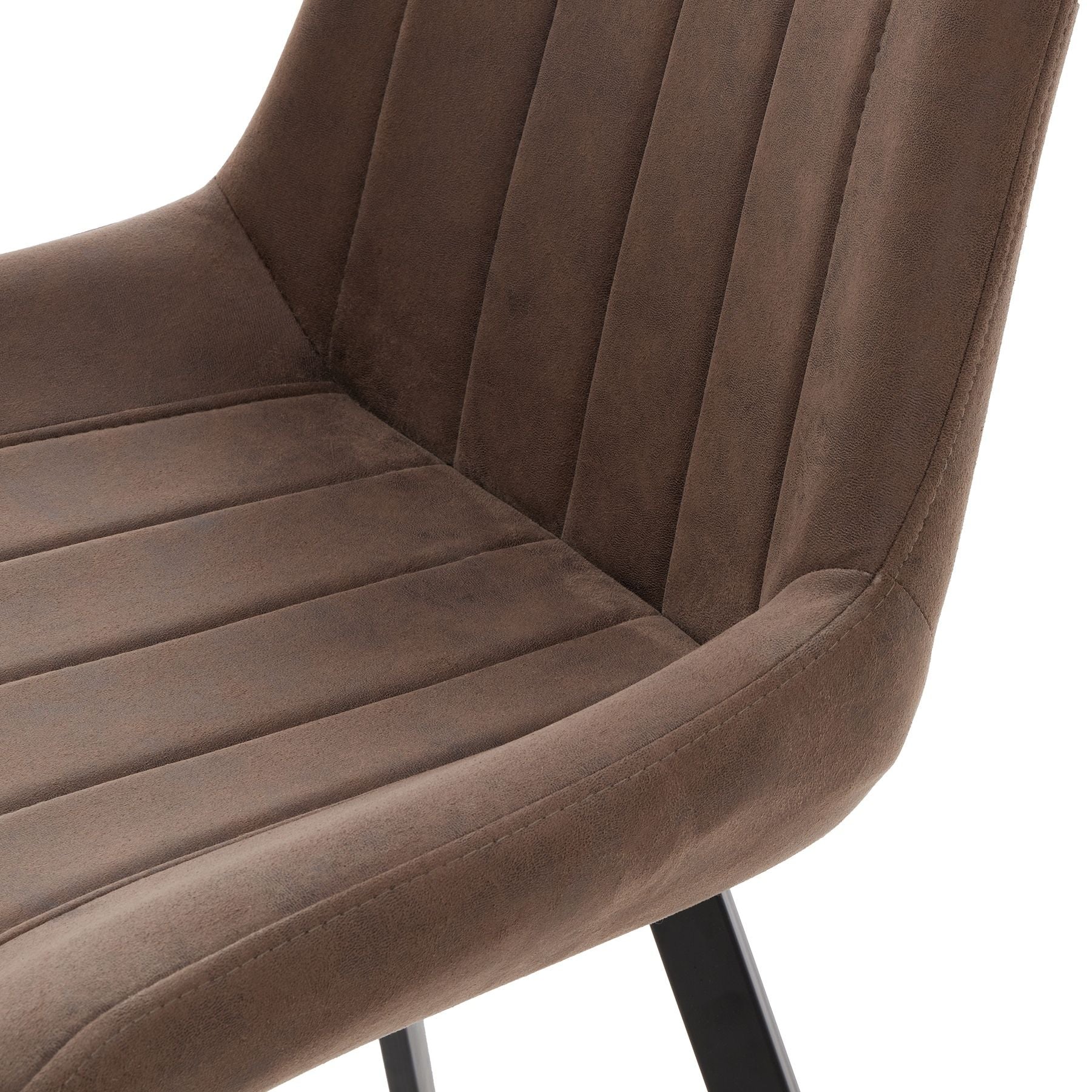 Malmo Coffee Dining Chair – Channel-Stitched Faux Leather