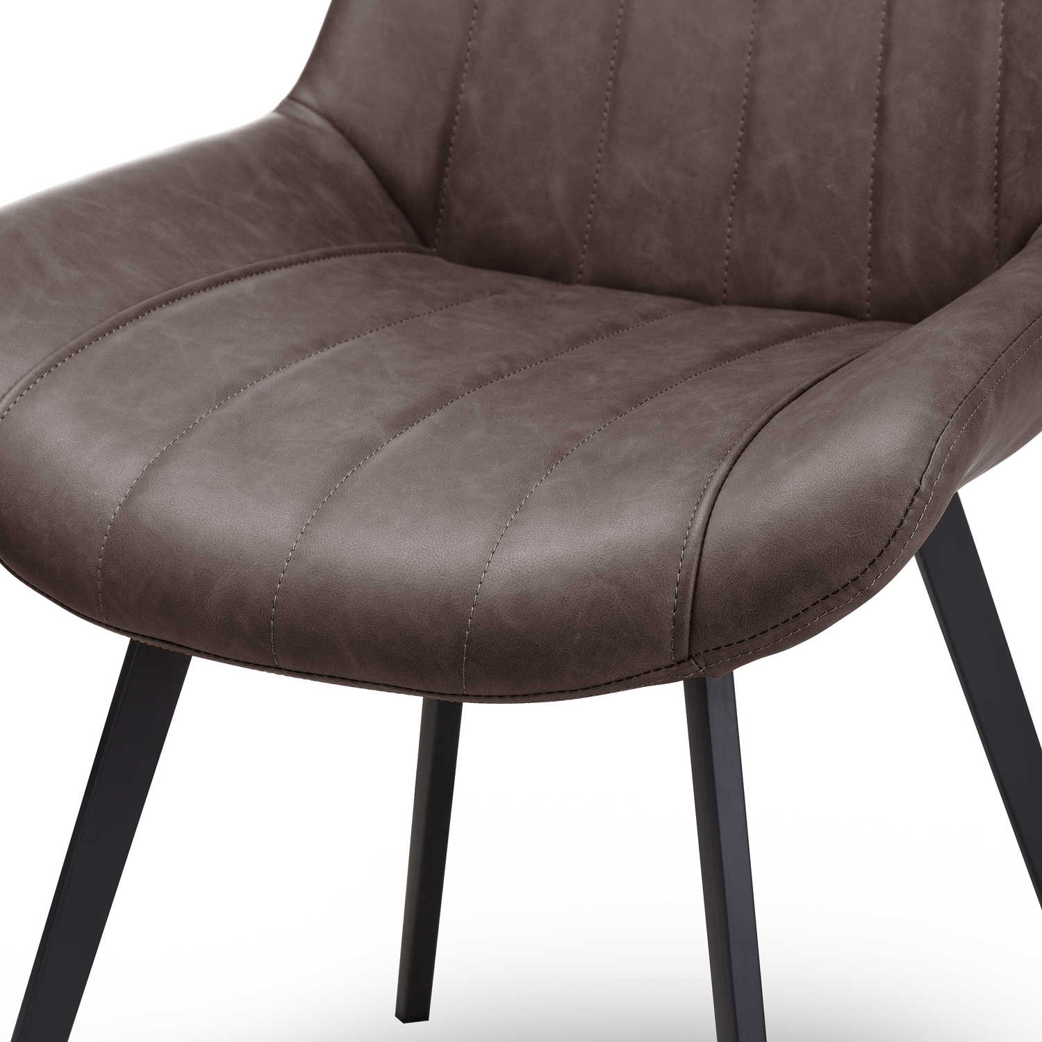 Malmo Coffee Dining Chair – Channel-Stitched Faux Leather