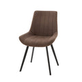 Malmo Coffee Dining Chair – Channel-Stitched Faux Leather