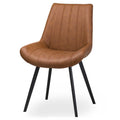 Malmo Tan Dining Chair – Scandinavian Style with Faux Leather
