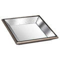 Astor Handcrafted Small Distressed Mirrored Square Tray with Wooden Frame