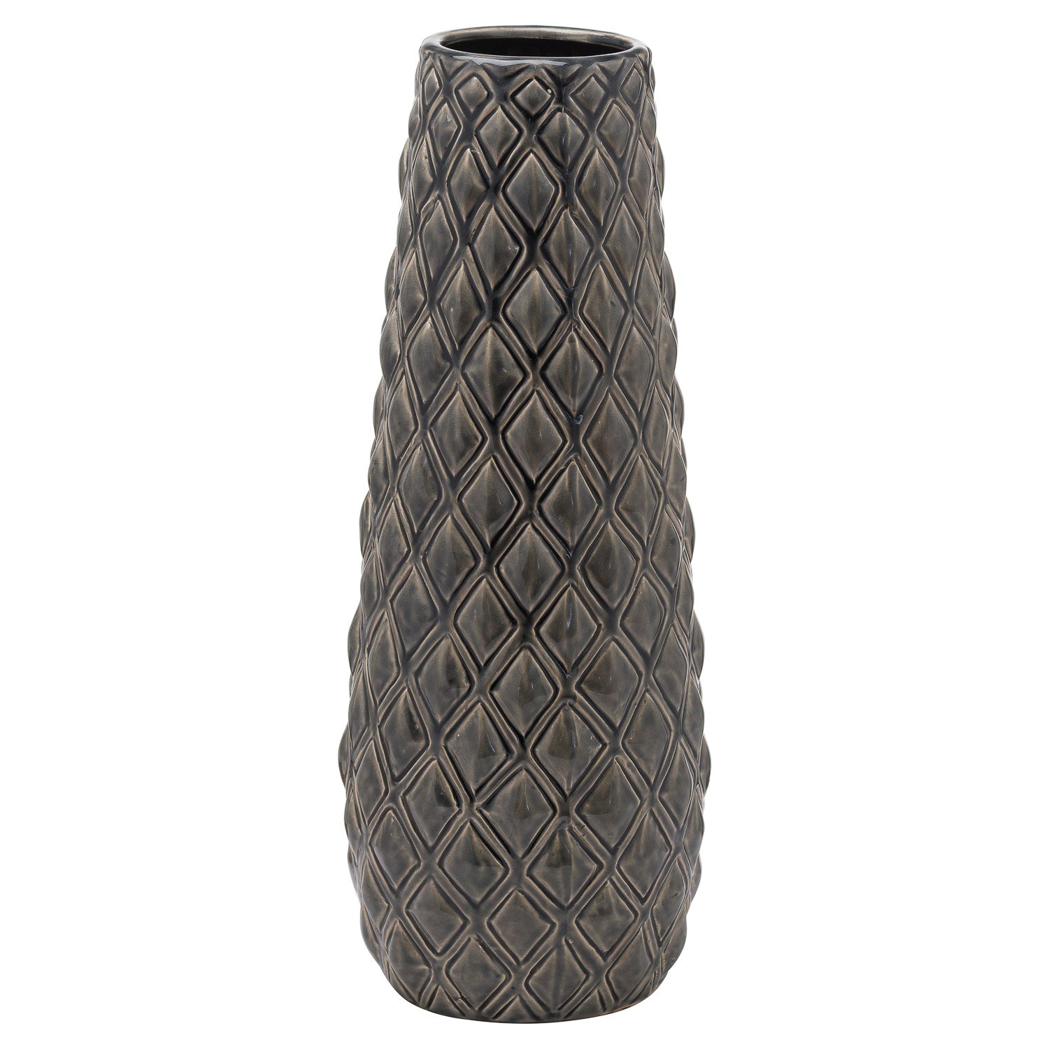 Seville Collection Large Alpine Vase – Textured Ceramic Floor Vase