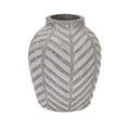 Bloomville Stone Vase - Ceramic Textured Neutral Decorative Vase