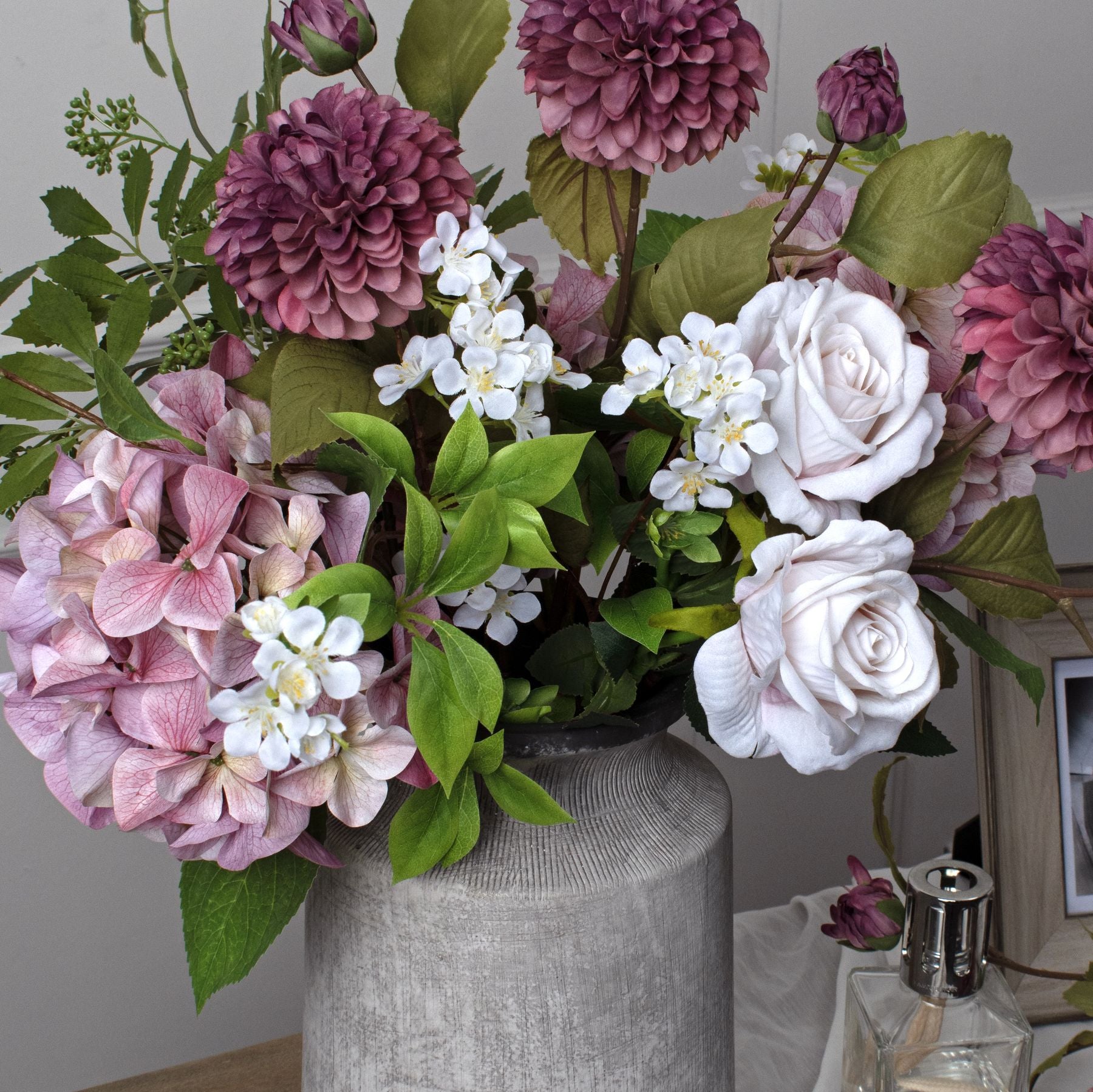 Bloomville Urn Stone Vase - Ceramic Contemporary Natural Textured Decorative Vessel