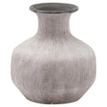 Bloomville Squat Stone Vase - Ceramic Textured Neutral Decorative Vase