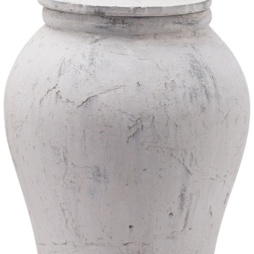 Bloomville Large Stone Ginger Jar - Natural Textured Ceramic Decorative Accent 49cm