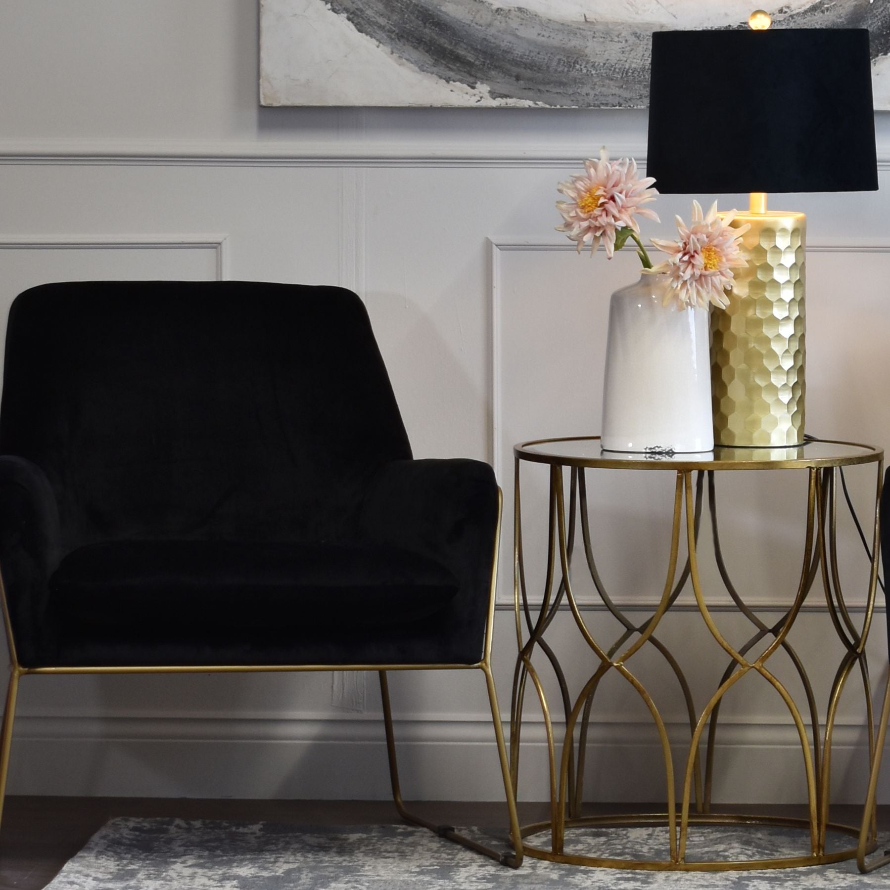 Garda Glazed Liv Vase – Crackle Glaze Cream Ceramic Vase for Faux Flowers, 28cm