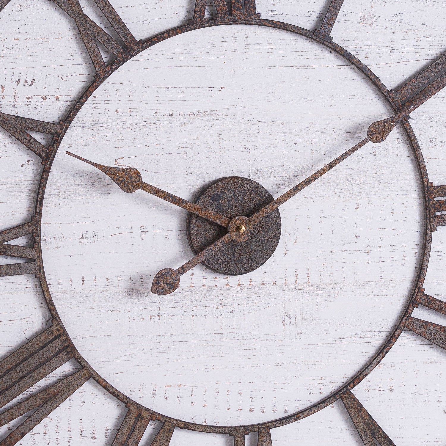 Rustic Wooden Clock With Aged Numerals And Hands 68cm
