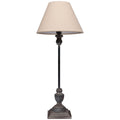 Incia Table Lamp – Grey-Washed Wood with Linen Shade | Handcrafted Minimalist Lighting