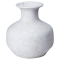 Darcy Squat Stone Vase - Textured Ceramic Decorative Vase in Natural Grey