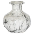 Marble Squat Vase - Hand-Dipped Marble Effect Ceramic Vase