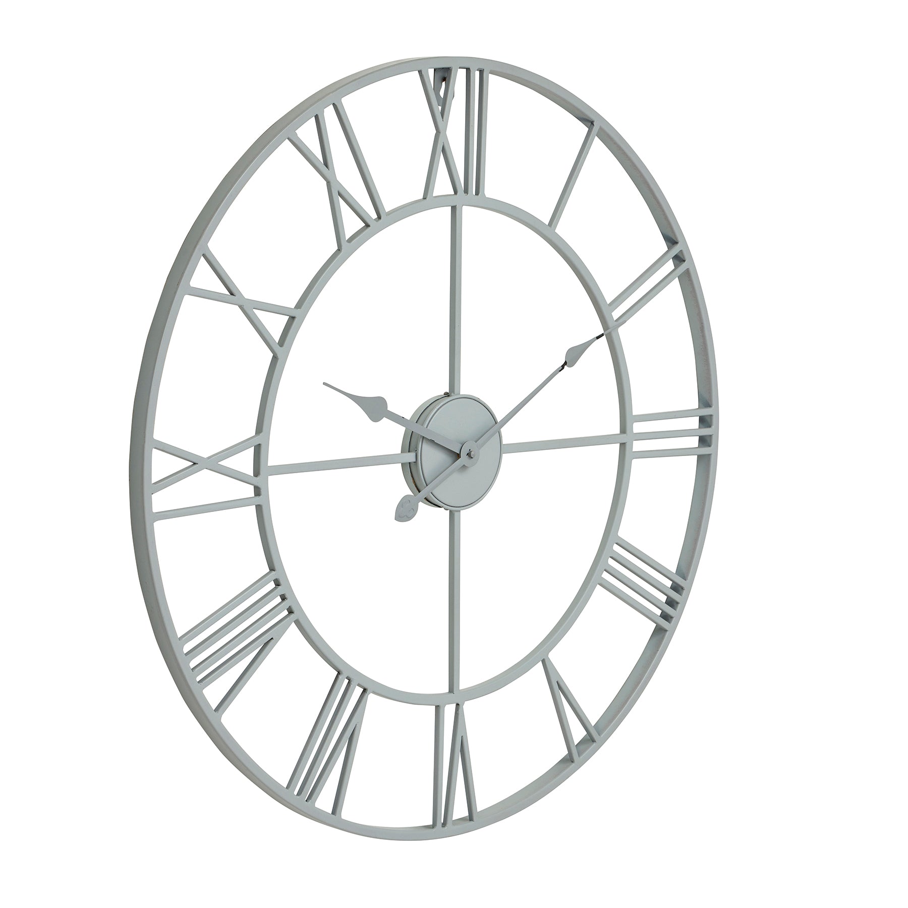 Grey Skeleton Wall Clock Handcrafted 70cm