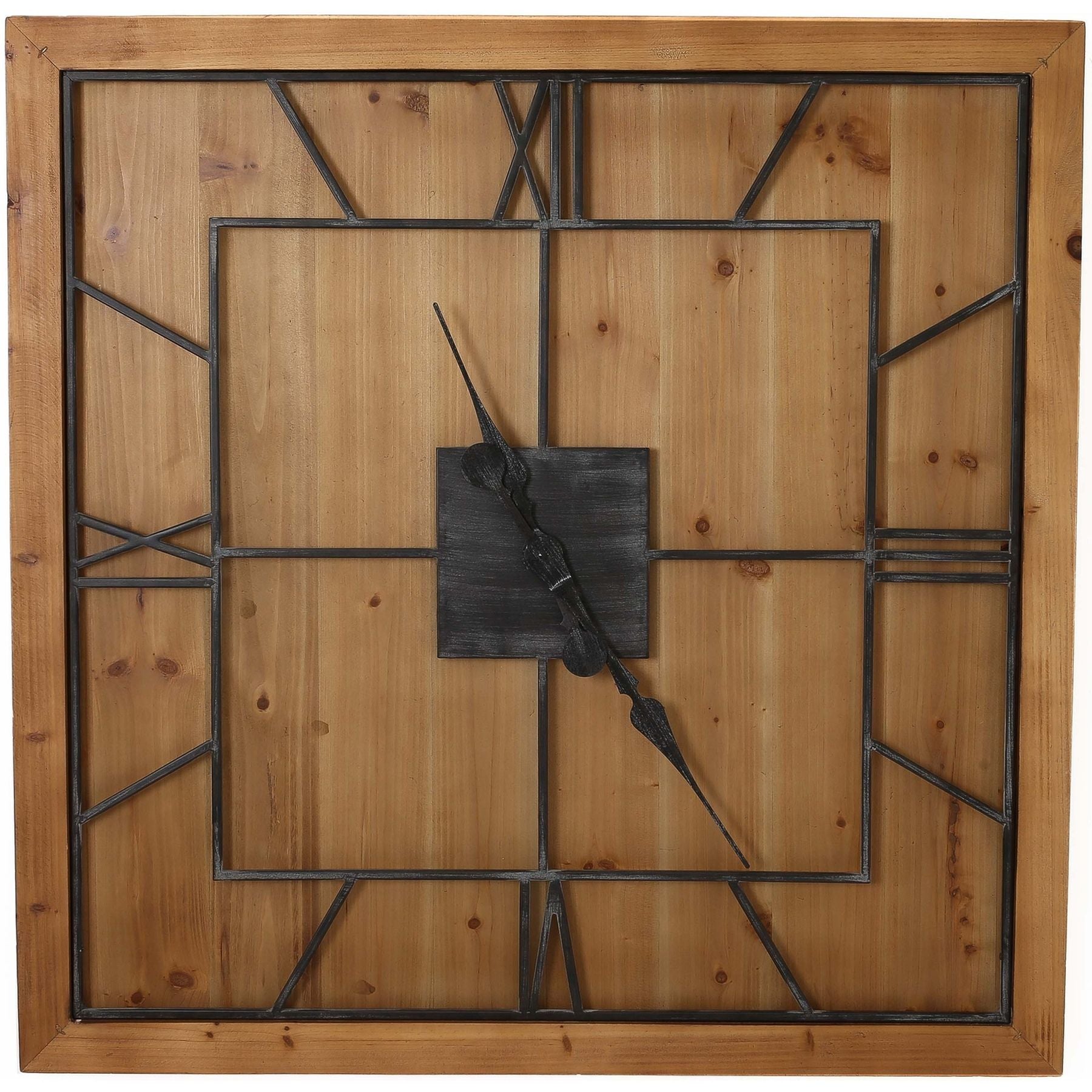 Williston Square Wooden Wall Clock Handcrafted