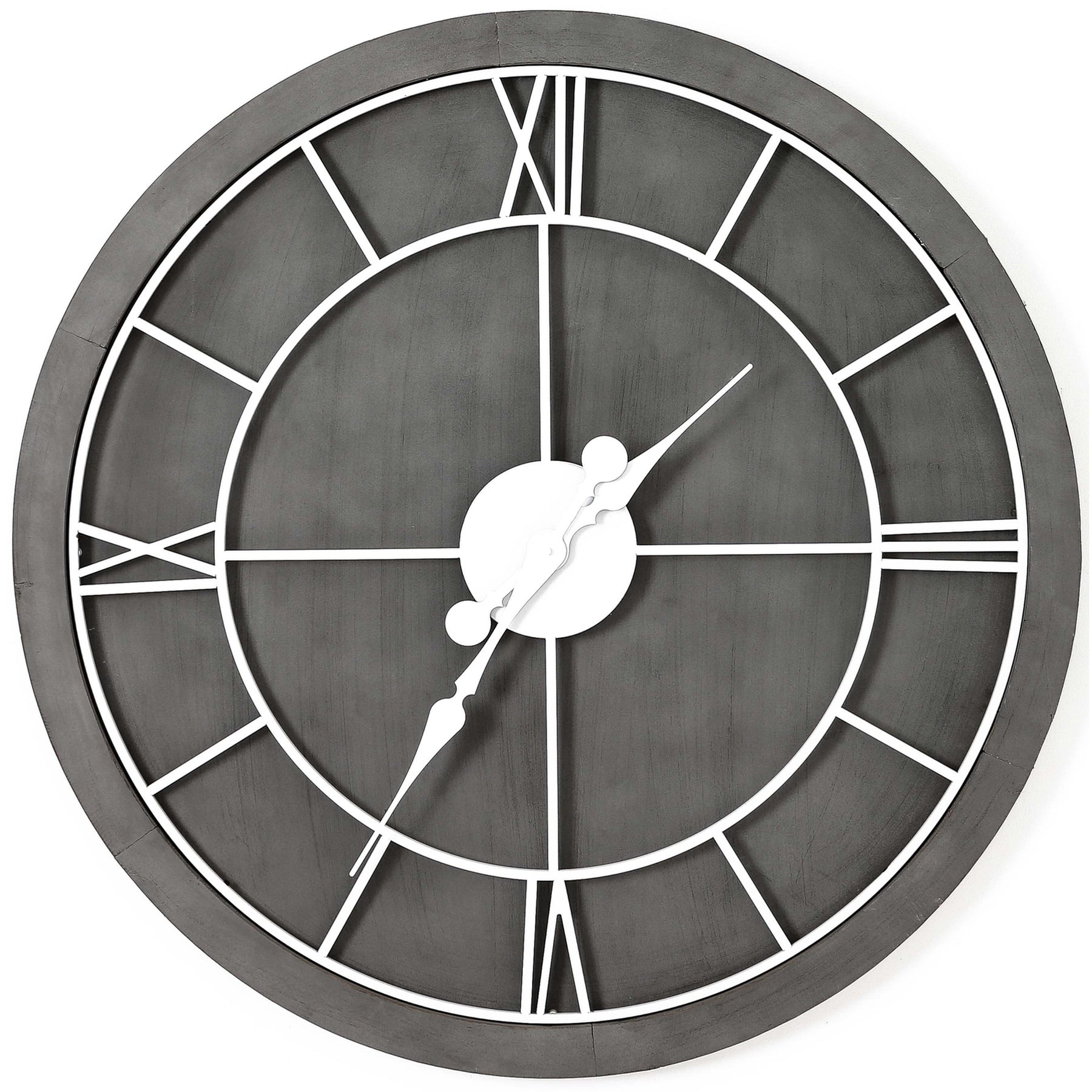 Williston Grey Wall Clock Handcrafted Metal skeleton style 60cm