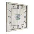 Handcrafted Williston White Square Large Wall Clock (Metal skeleton style )