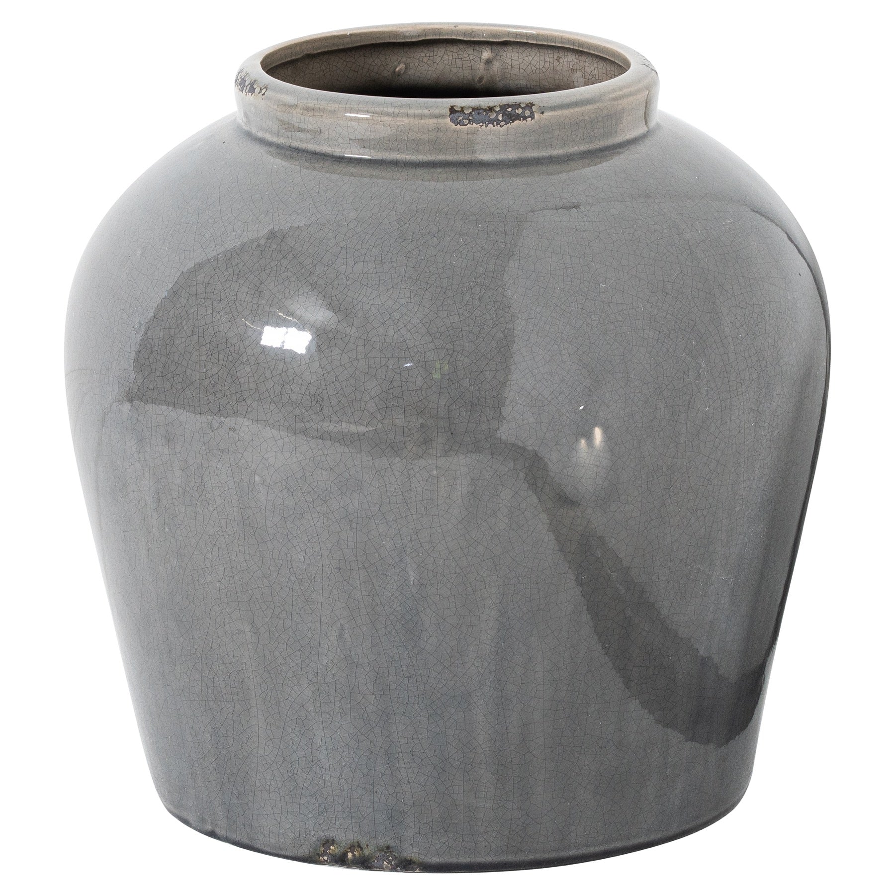 Garda Grey Glazed Juniper Vase - Ceramic Modern Statement