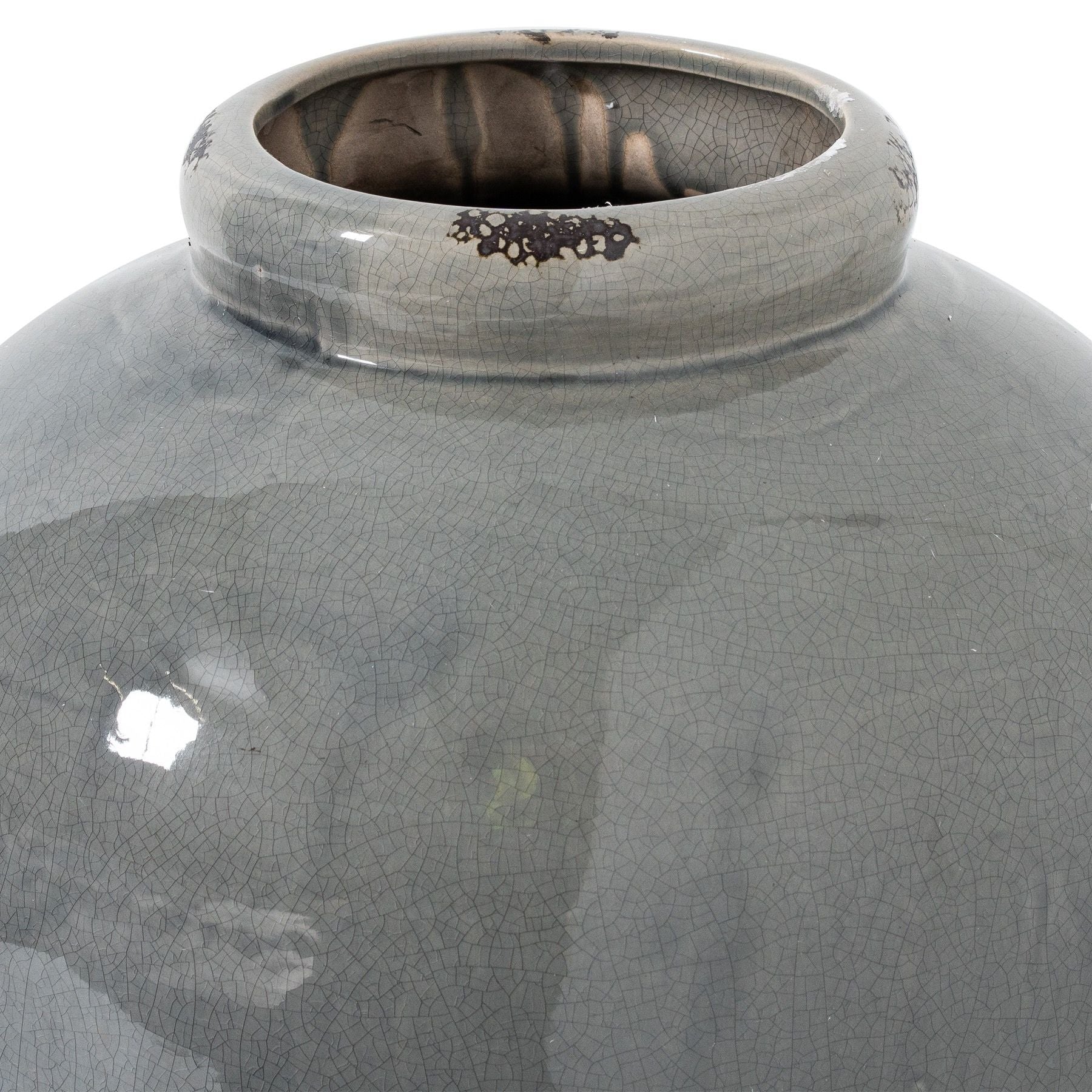 Tall Garda Grey Glazed Architectural Vase – Large Floor Vessel (57cm)