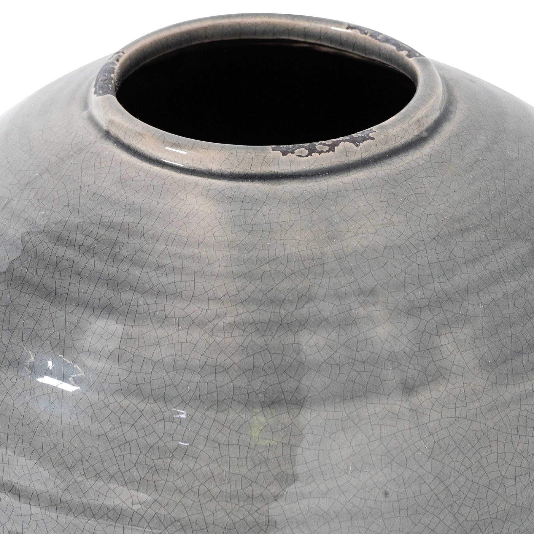 Garda Grey Glazed Tiber Vase – Contemporary Artisan Elegance