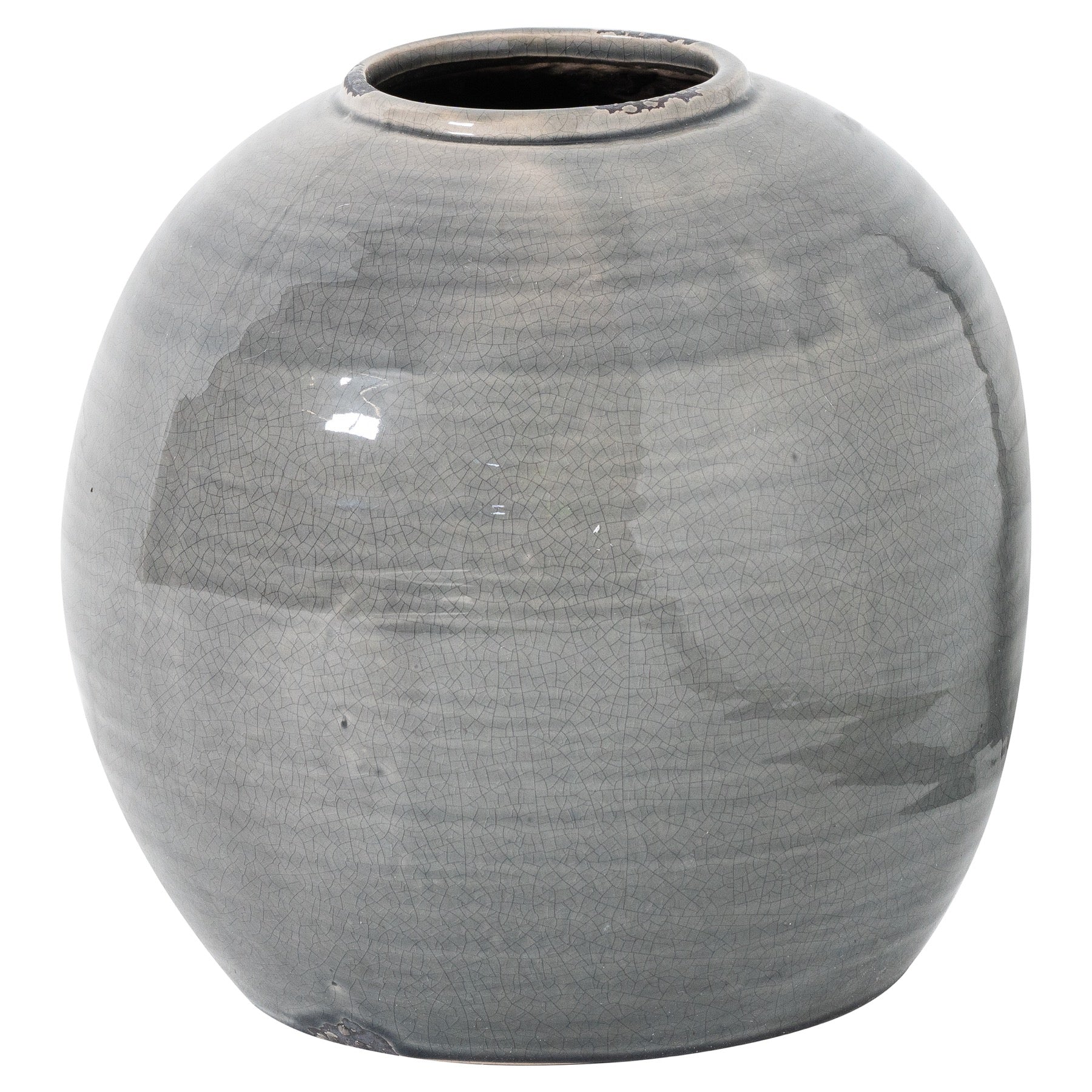 Garda Grey Glazed Tiber Vase – Contemporary Artisan Elegance